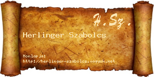 Herlinger Szabolcs névjegykártya